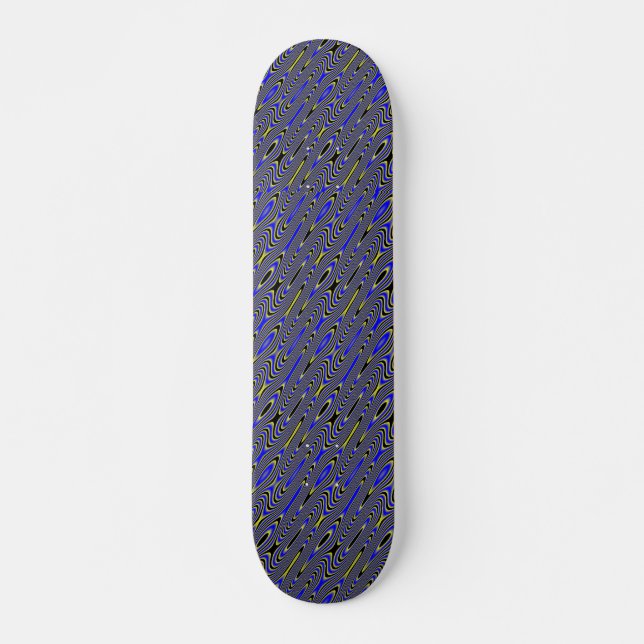 Skate Painel de navegação preto azul e amarelo (Frente)
