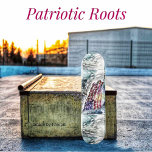 Skate Painel de Plano de Fundo do Fireworks II<br><div class="desc">Fogos de artifício a rebentar em explosões explosivas,  destacando este símbolo,  de uma haste,  bandeira americana,  a exibir,  pulverizações coloridas de; vermelho,  branco,  azul,  cinza,  prata,  amarelo,  verde e roxo contra um crepúsculo,  céu.</div>