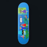 Skate Painel de Primaveras de Palma Atômica<br><div class="desc">Este skate do Partido Cocktail de Primaveras Atômicos é sofisticado na cozinha no seu máximo fabuloso! O estilo da década de 1960, design de arte minimalista apresenta uma lareira de pedra moderna do século médio numa sombra de azul que se coordena perfeitamente com o brilhante cobalto do resto da sala...</div>