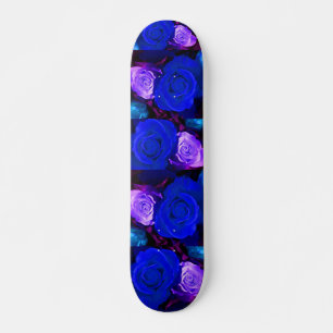 Skate Painel de Rosas Roxos Azul - Personalizável