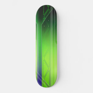 Skate Painel Sci-Fi Holográfico Verde e Negro