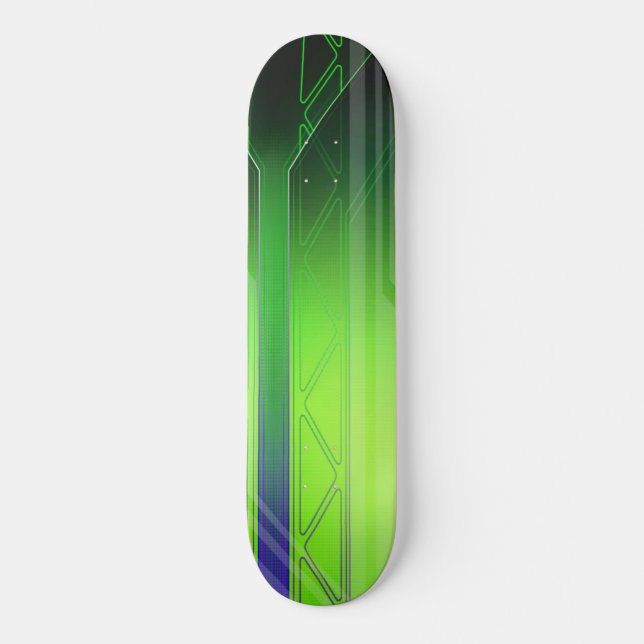 Skate Painel Sci-Fi Holográfico Verde e Negro (Frente)