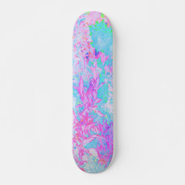 Skate Paisagem de Hortênsias Azul Água e Rosa Quente
