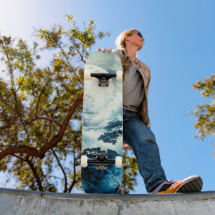 Skate Paisagem Mística da Montanha ao Luar