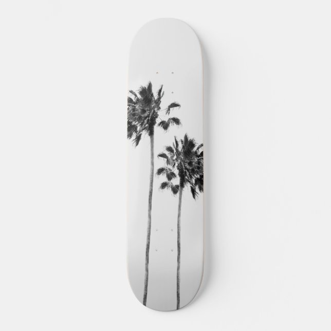 Skate Palm preto e branco Duo Finesse #1 #tropical #wall (Frente)