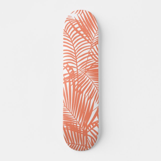 Skate Palmeira coral tropical do ouro moderno Pastel (Frente)