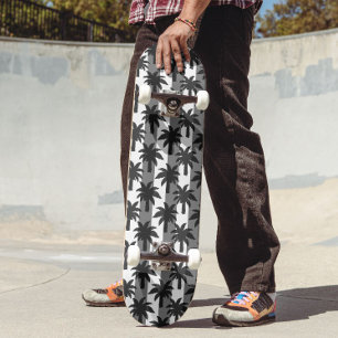 Skate Palmeiras Tropicais Brancas cinza