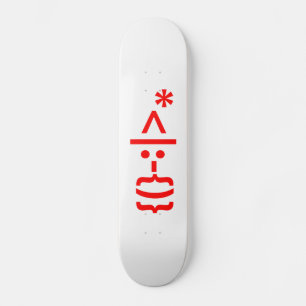 Skate Papai Noel com barba de Natal Emoticon