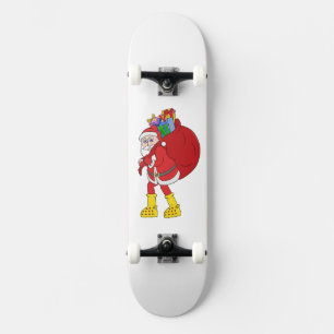 Skate Papai Noel Vestindo Botas Amarelas Grandes