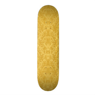 Skate Papel de parede floral dourado luxuoso