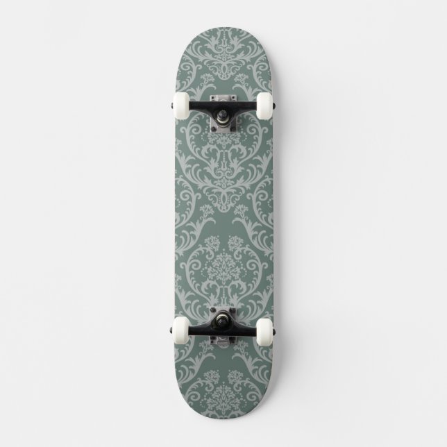 Skate Papel de parede floral verde (Frente)