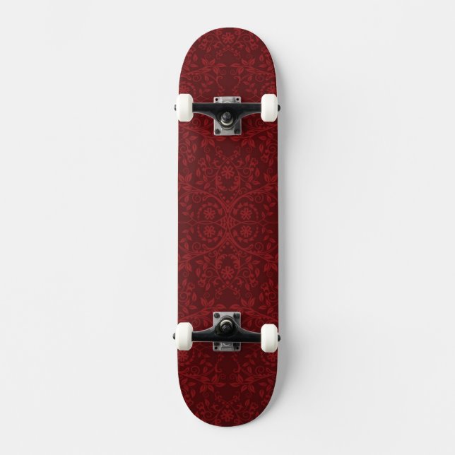 Skate Papel de parede floral vermelho detalhado (Frente)