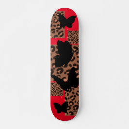 SKATE PAPEL-ESQUADRÃO DE IMPRESSÃO DE BOTÃO LEOPARD/CHEE