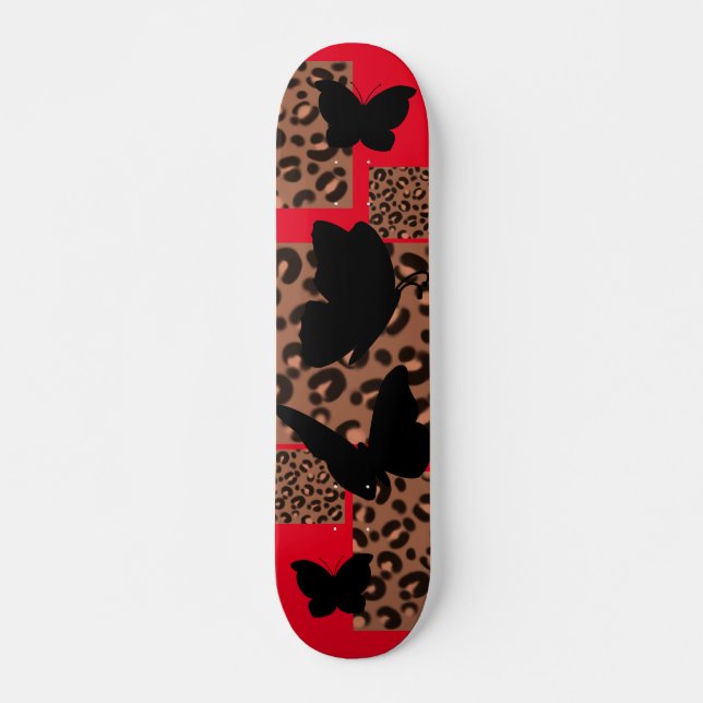 SKATE PAPEL-ESQUADRÃO DE IMPRESSÃO DE BOTÃO LEOPARD/CHEE (Frente)