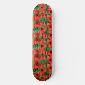 Skate Papoulas Vermelhas Apaixonadas e Folhagem Verde Ab