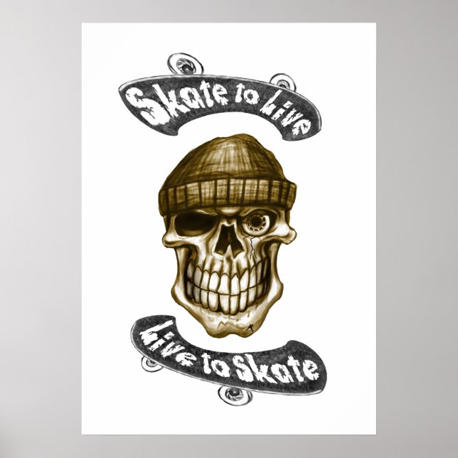 Skate para viver - Poster 70x50 (Frente)