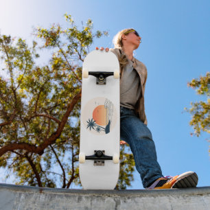 Skate Paraiso ao Luar de Verão Praia Tropical