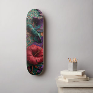 Skate Paraíso do Beija-flor Esmeralda - Relevo 3D em Cob