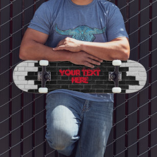 Skate Parede Preta e Branca Personalizada