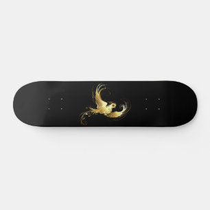 Skate Pássaro Dourado em Fundo Preto