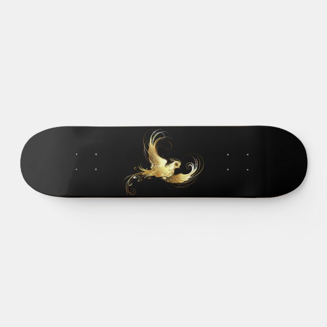 Skate Pássaro Dourado em Fundo Preto (Horz)