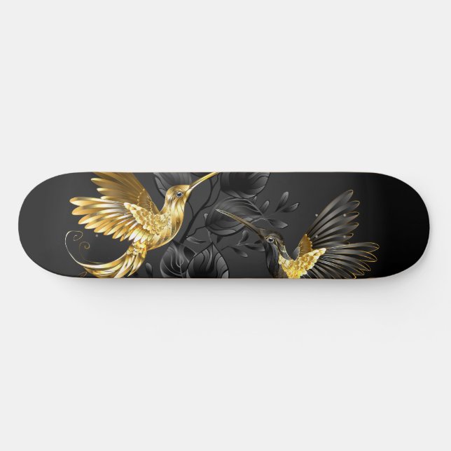 Skate Pássaro Humino Negro e Dourado (Horz)
