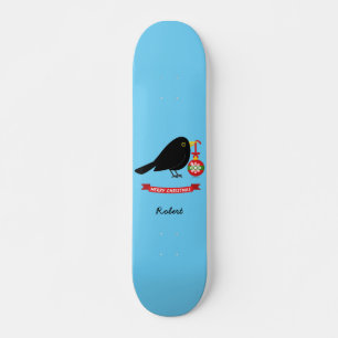 Skate Pássaro Negro Bonito Com Nome Personalizado De Bol