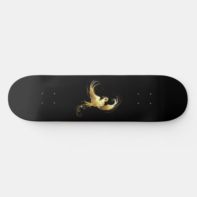 Skate Pássaro ouro sobre fundo preto (Horz)