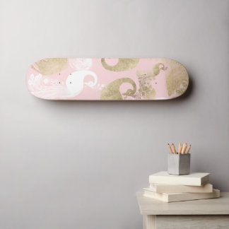 Skate Pássaro pacifista real, branco-rosado, cor-de-rosa