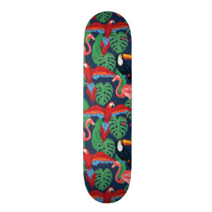 Skate Pássaros tropicais em cores brilhantes
