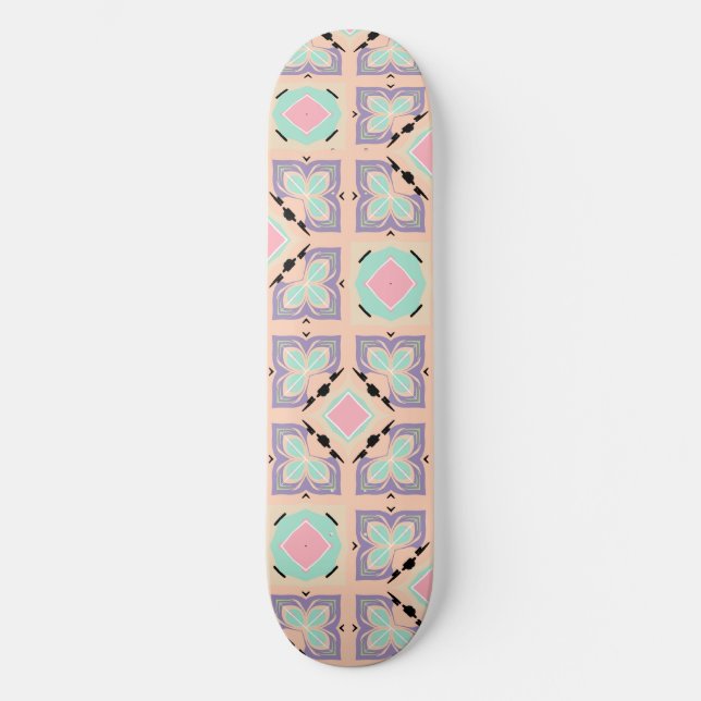Skate Pastel Geometric Tile Pattern | Pink Mint Purple  (Frente)