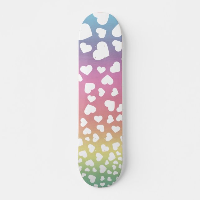 Skate Pastel Rainbow Hearts Para ela (Frente)