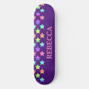 Skate Pastel Rainbow Ombre Stars (Estrelas de Ombre do A