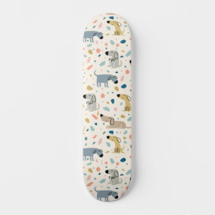 Skate Pastel Terrazzo Funny Cute Dog Patterno