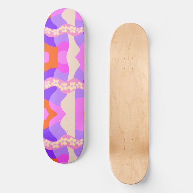 Skate Patchwork Psychedelic Daisy Chain - Púrpura Rosa 2 (Frente)