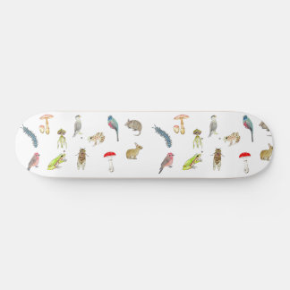Skate Patineta con ilustraciones de naturaleza
