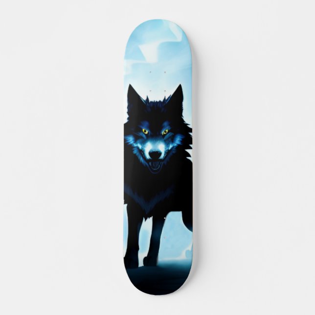 Skate Patineta Lobo Salvaje Atento En Zona Fría  (Frente)