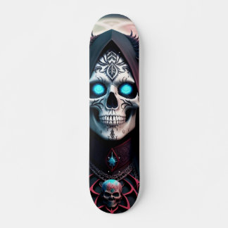 Skate Patineta Terrorífico Ser Con Cráneo Tatuado