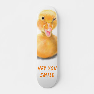 Skate Pato Amarelo Engraçado Reproduzindo Piscar os olho