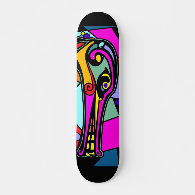 Skate Pato Dragão | fundo preto (Frente)