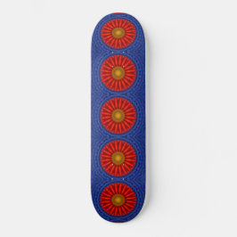 Skate Pato no azul com caleidoscópio vermelho