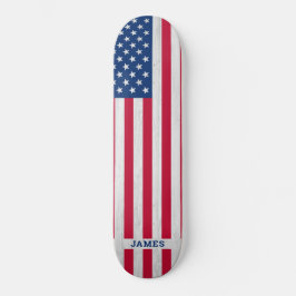 Skate Patriótico Red White Blue EUA Bandeira Americana