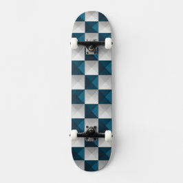 Skate Patterno Geométrico Painel Azul