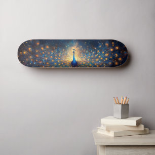 Skate Pavão Cósmico com Penas Estreladas