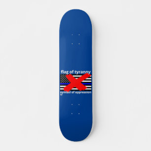 Skate "PAVILHÃO DA TIRANNY", bandeira azul, bandeira da