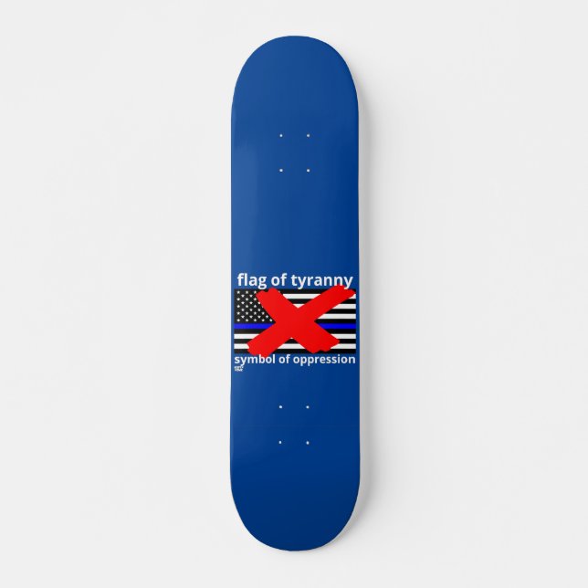 Skate "PAVILHÃO DA TIRANNY", bandeira azul, bandeira da  (Frente)