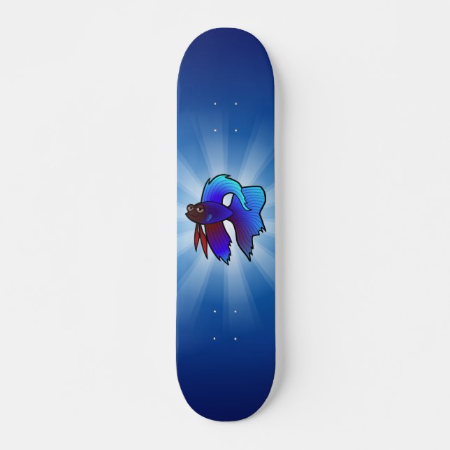 Skate Peixe-Lutador-Siamês Desenhado (Frente)