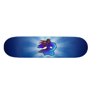 Skate Peixe-Lutador-Siamês Desenhado