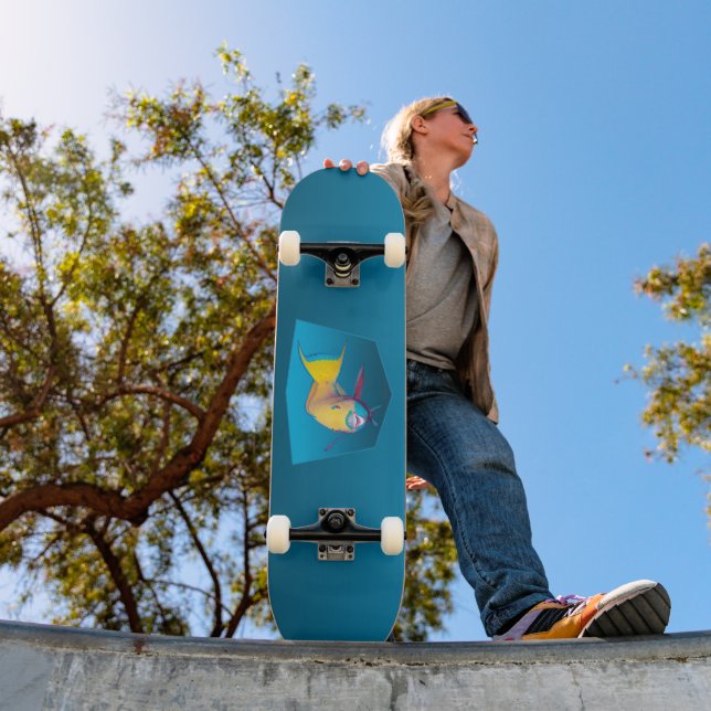 Skate Peixe papagaio - gradiente de design de fundo azul (Ao ar livre 1)