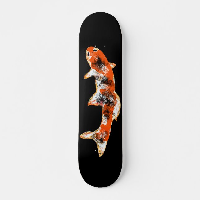 Skate Peixes Koi em Preto (Frente)